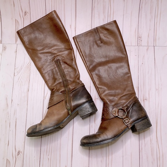 Vince Camuto Shaylee whiskey leather boots W/box - Picture 1 of 12